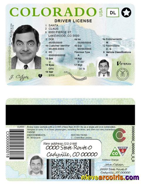 USA Colorado driving license